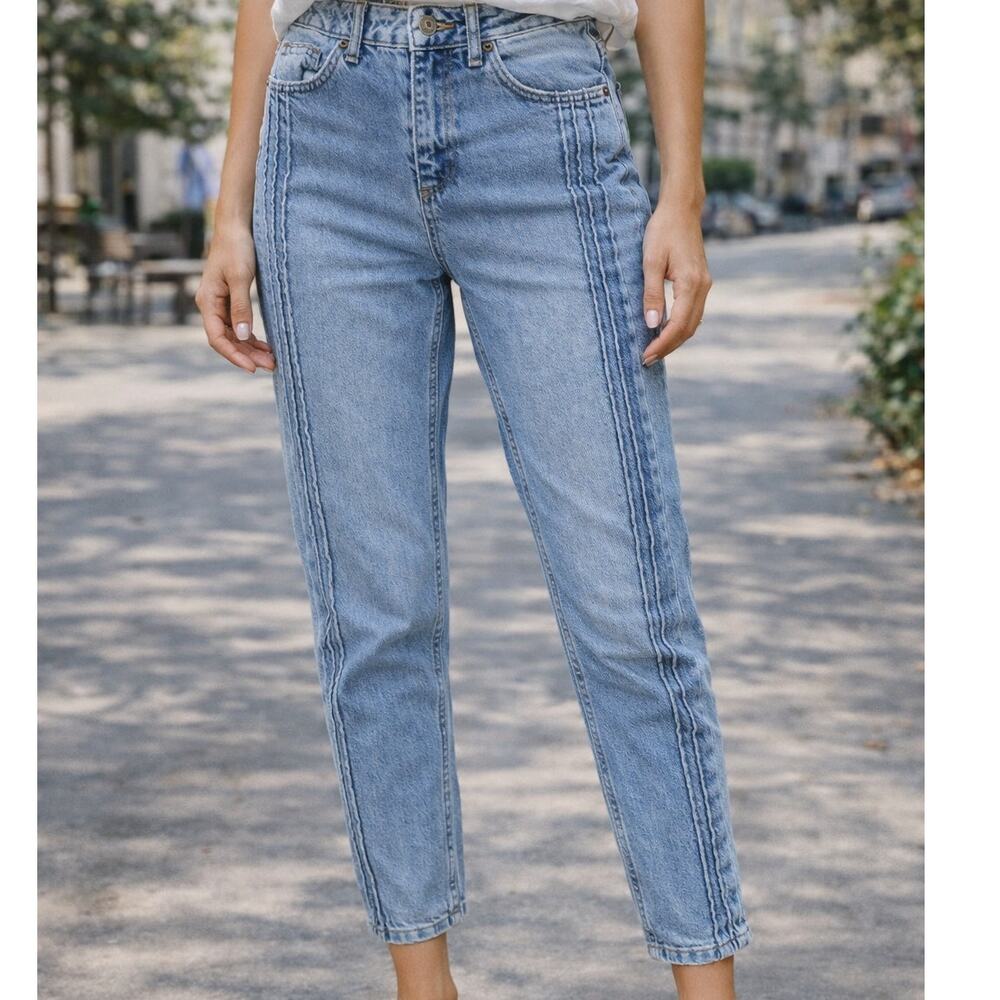BDG Urban Outfitters Mom Jeans High Rise Tapered Ankle Cotton‎ 25X32 NWOT